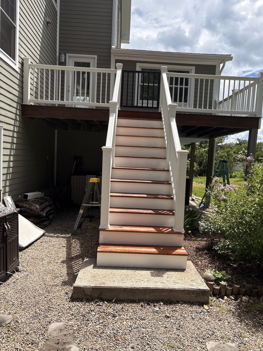 New deck stairs and railing