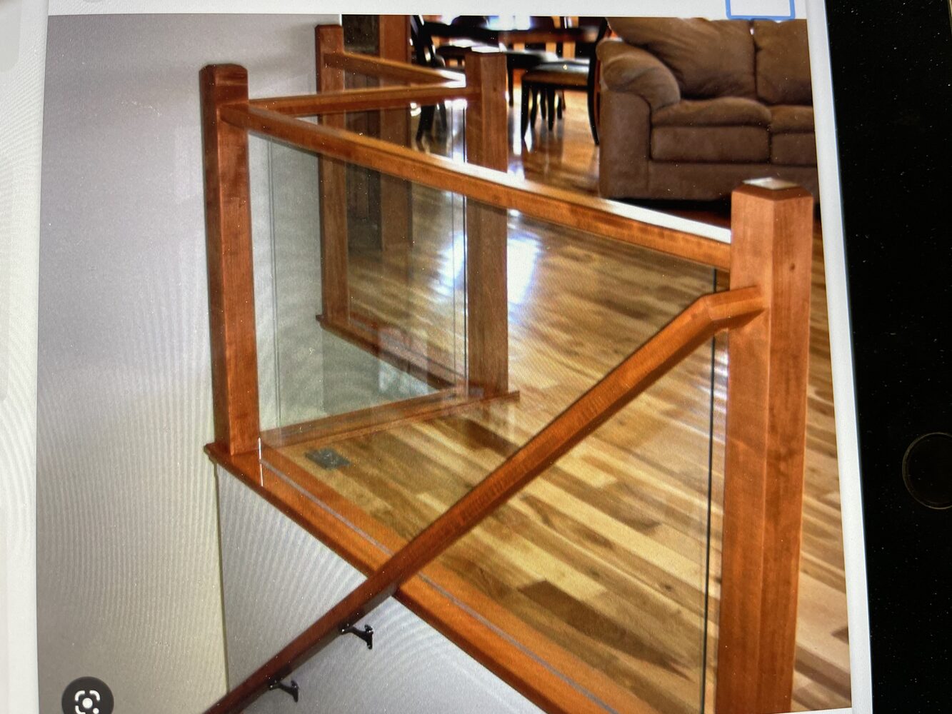 Wood and glass railing